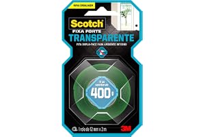 Scotch, 3M, Fixa Forte, Fita Dupla Face, Transparente, 12mm x 2m