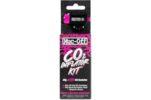 Muc-Off CO2 Inflator Kit, MTB - Presta and Shrader Compatible CO2 Bike Pump - Bike Tire Inflator with CO2 Cartridges for Moun