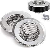 Kingrol 6-Piece Kitchen Sink Strainer Set, 4.5" Stainless Steel Sink Food Catcher, Anti-Clogging Design, Universal Fit for Standard Drains, Dishwasher Safe