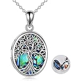 ONEFINITY Tree of Life Locket Necklace Sterling Silver Locket Necklace That Holds Pictures Tree of Life Locket Pendant for Women Wife Girlfriend