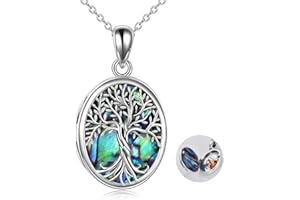 ONEFINITY Tree of Life Locket Necklace Sterling Silver Locket Necklace That Holds Pictures Tree of Life Locket Pendant for Women Wife Girlfriend