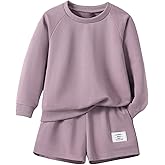 SOLY HUX Toddler Girl's Fall Clothes Crewneck Sweatshirt and Shorts 2 Piece Outfit Sweatsuits