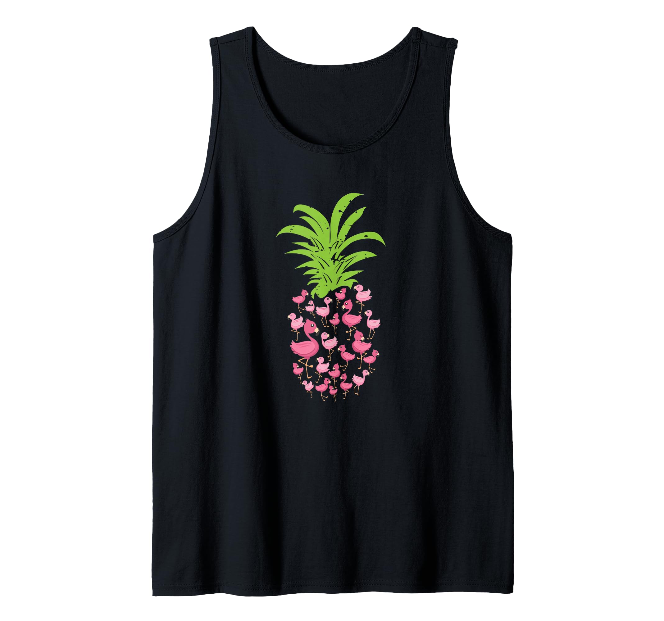 Pineapple Flamingo Aloha Beaches Hawaii - Pink Bird Flamingo Tank Top