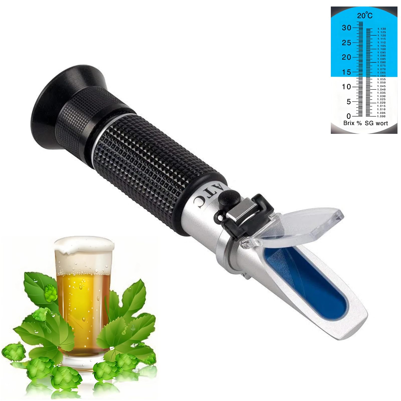 Photo 1 of Brix Refractometer with ATC - Hobein Digital Handheld Refractometer for Beer Wine Brewing, Dual Scale-Specific Gravity 1.000-1.130 and Brix 0-32%, Hydrometer in Wine Making and Beer Brewing