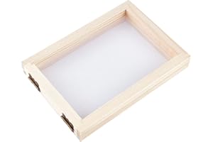 SUPERFINDINGS Wooden Paper Making Papermaking Mould Frame Screen Large Tools for Dried Flower Handcraft DIY Paper Craft 7.09x