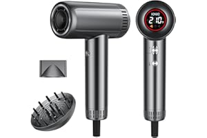 LPSTEA Hair Dryer with Magnetic Diffuser Attachments, Professional High Speed Ionic Blow Dryer for Fast Drying,9 Heat & 2 Speed Settings,Auto Clean and Cool Shot,Compact Hair Blow Dryer for Travel,Salon,Home