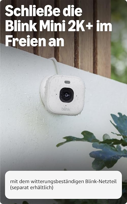 Mini 2K+ (neueste Generation), Sicherheitskamera mit Netzstecker für zuhause, 2K-Videoauflösung, 4-fach-Zoom, Nachtsicht in Farbe, 2 Kameras – Weiß