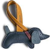 Hide & Drink, Leather Hot Dog Bag Charm for Handbags, Purse Charm for Tote & Backpacks, Ornaments for Women, Slate Blue