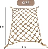 BigTree Heavy Duty Jute Rope Net 1x5m 8mm Mesh 10x10cm Safe Balcony Garden view 2