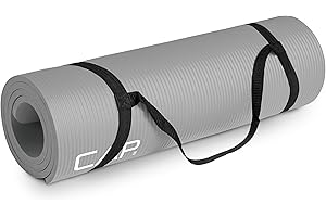 CAP Barbell 1/2-Inch High Density Exercise Yoga Mat with Strap | Multiple Options