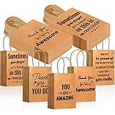 Addblu 30 Pack Christmas Employee Appreciation Gift Bags with Handles Bulk, 8x5.9x3 Inches - Thank You & Corporate Team Gifts for Staff, Coworkers, Volunteers(Kraft Paper, 30 Pcs)