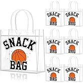 Wesnoy 20 Pcs Basketball Snack Bags Basketball Party Favor with Handles Reusable Sport Themed Treat Bags for Candy Birthday Party Supplies 8 x 8 x 3.15''