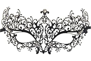 Geek-M Metal Laser Cut Masquerade Mask Women Venetian Party Mask