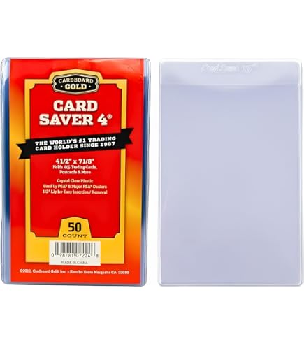 Amazon.com: Cardboard Gold Card Saver 3 Tall Card Sleeves - 50ct Pack -  Semi Rigid Card Holder for 60s-70s Tall Boy Cards, 3 1/3
