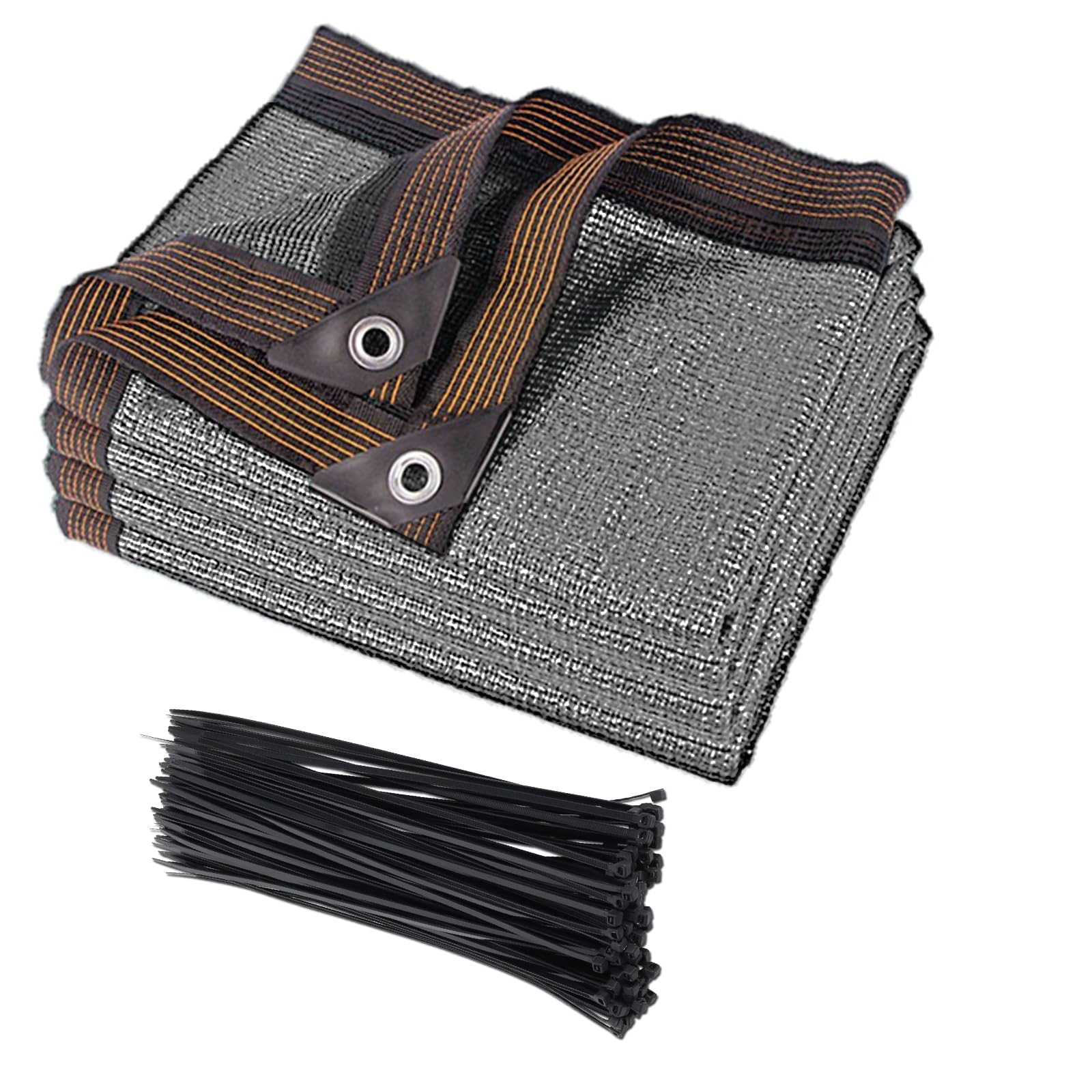 Gekufa Garden Screening 2mx5m Privacy Netting 130g/m² Fence Screening 90% HDPE Windbreak Netting Outdoor Shading Net UV-Resistant Tear-Resistant with Cable Ties, Grey