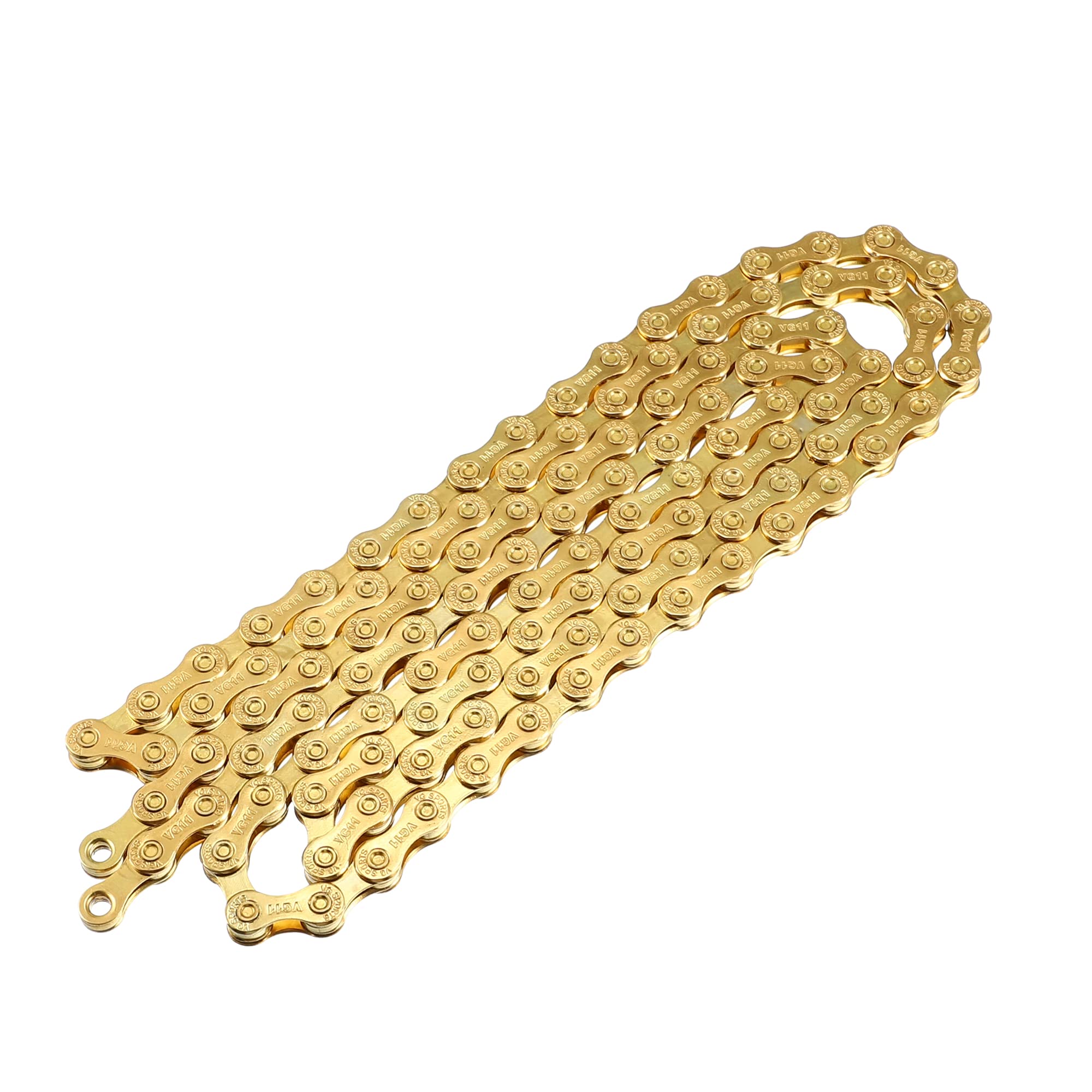 X AUTOHAUX 11 Speed 116 Links Bicycle Speed Chain Replacement Metal Gold Tone
