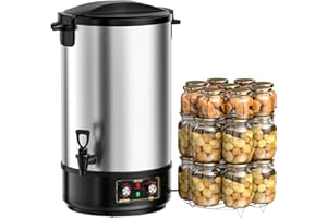 WantJoin Electric Canner - 1800W 30QT Stainless Steel Water Bath Canner, Adjustable Temp (86-212°F) & Timer (30-180min), Includes Rack, Jar Lifter, Funnel for Home Canning, Makes 11 Quart Jars