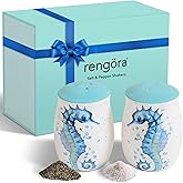 Reng&ouml;ra Seahorse Salt and Pepper Shakers, Ceramic Coastal Set | Playful Seahorse Design Brings Coastal Charm to Every Meal