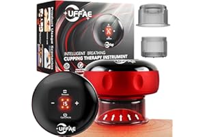UFFAE 7-in-1 Electric Cupping Therapy Set, Smart Cupping Therapy Massager, 12 Levels of Suction Strength and Temperature Control，for Targeted Pain Relief