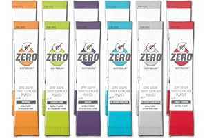 G Zero Powder - Electrolytes Powder Packets Variety - 12 Pack - 6 Flavor - Glacier Freeze, Orange, Grape, Fruit Punch, Lemon Lime & Glacier Cherry - GARIZZE Assortment
