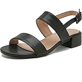 Enelauge Women's Open Toe Ankle Strap Low Block Chunky Heels Sandals Holiday Party Wedding Dress Pumps Shoes