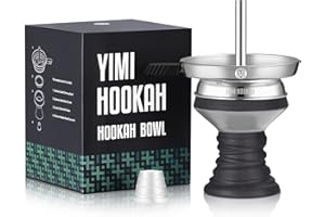 MY YIMI HOOKAH Yimi Hookah Premium Ceramic Hookah Bowl, Stainless Steel Bowl Screen, Hookah Chimney Charcoal Bowl Kit (White)
