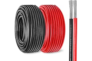 KIMBLUTH 8 Gauge Marine Wire Tinned Copper Boat Cable, Standard USA OFC Oxygen Free Copper Wire for Automotive Boat Speakers Solar Outdoors (8 Gauge 5FT Red+5FT Black)