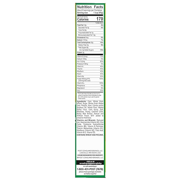 HONEY BUNCHES OF OATS MAPLE AND PECANS BREAKFAST CEREAL, MADE WITH GRANOLA CLUSTERS, 12 OZ BOX