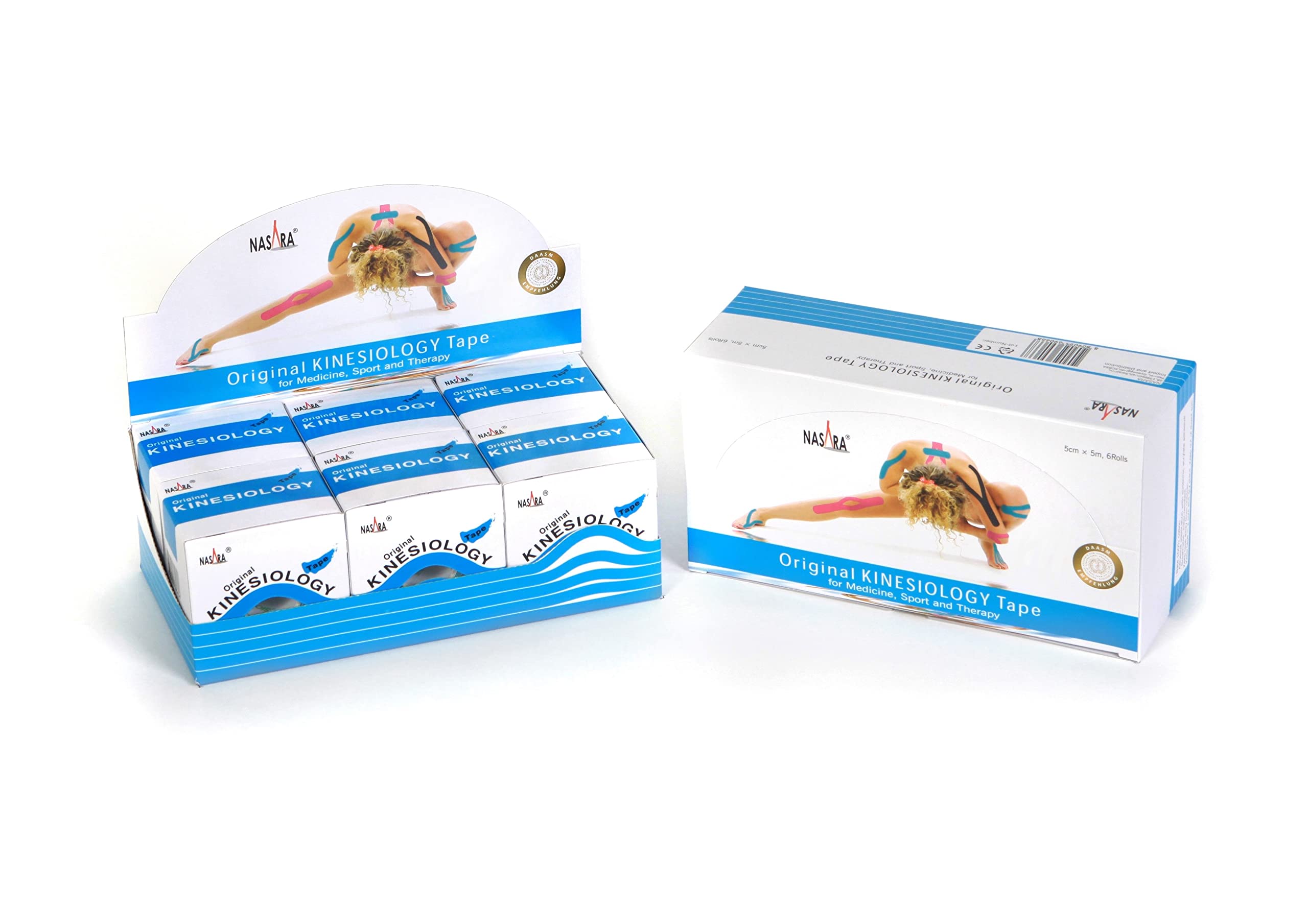 Nasara M90500 Original Kinesiology Tape Box of 6 5 cm x 5 m