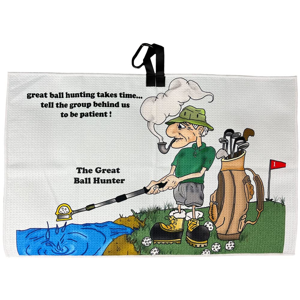 Giggle Golf The Great Ball Hunter Golf Towel | Great Golf Gift for Father's Day