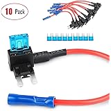 Nilight Fuse Holder Add-a-circuit Fuse TAP Adapter Mini ATM APM Blade Fuse Holder-10 Pack , 2 years Warranty