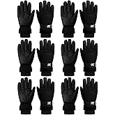 Bencailor 6 Pairs Mens Winter Snow Gloves Women Warm Waterproof Ski Mittens Adjustable for Adult Cold Weather