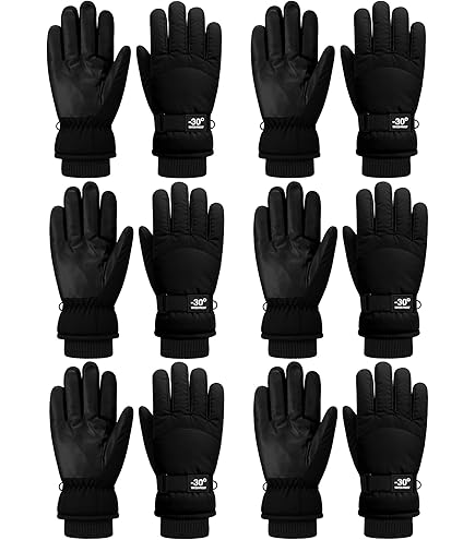 Bencailor 6 paar winterhandschoenen voor kinderen, waterdichte