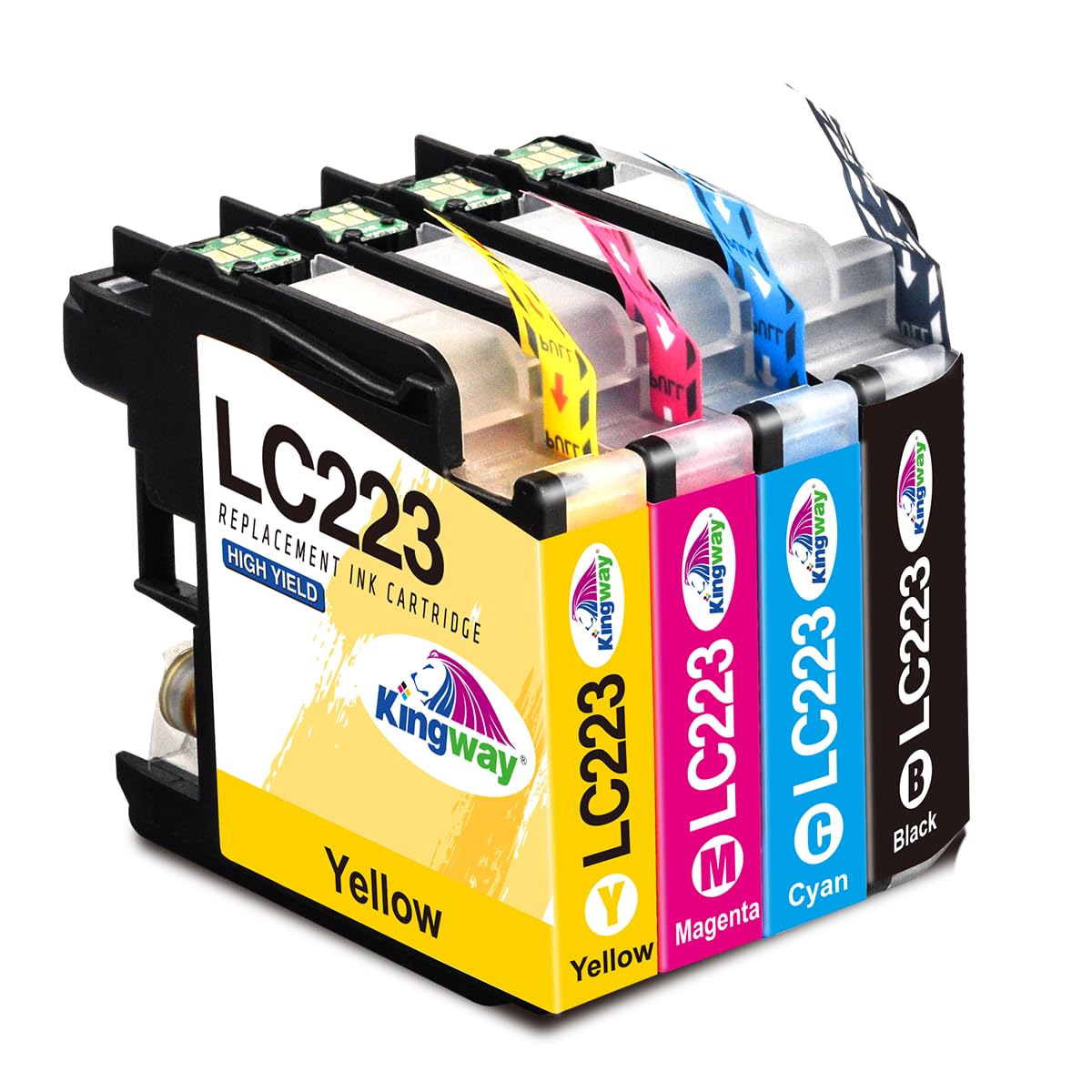 KINGWAY LC223 Ink Cartridges Replacement for Brother LC223 Ink Compatible with DCP-J4120DW MFC-J5625DW MFC-J5320DW MFC-J4625DW MFC-J4620DW MFC-J5720DW MFC-J480DW MFC-J5620DW MFC-J4420DW, 4 Pack
