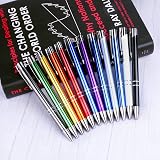 AUAUY Ballpoint Pens 12 Pack Mixed Colors Retractable Aluminum Pens 1mm Ink view 6