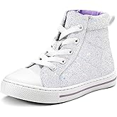 K KomForme Kids Sneakers for Boys and Girls Toddler Canvas High Top Walking Causal Shoes with Zipper