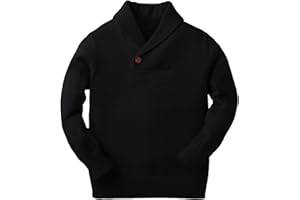 Makkrom Toddler Baby Boy Girl Shawl Collar Pullover Cable Sweaters Knit V Neck Christmas Fall Wniter Outfit