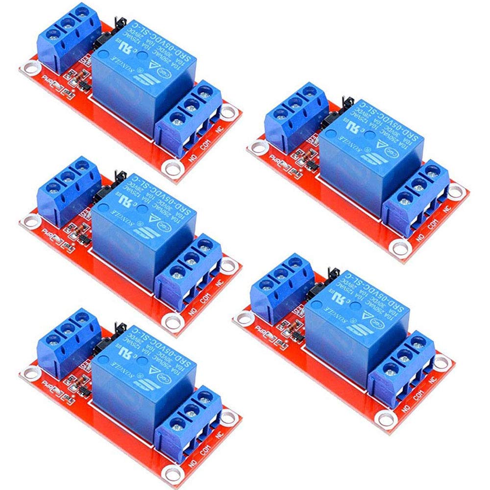 DollaTek 5V 1-Way Relay Module With Optocoupler - 5PCS