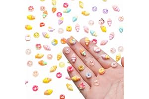 HOMICO 100 Pieces Mini Food for Crafts Dollhouse Mini Resin Dessert Ice Cream Donut Decor Miniature Food for Dollhouse Mini Kitchen Micro Landscaping Decoration