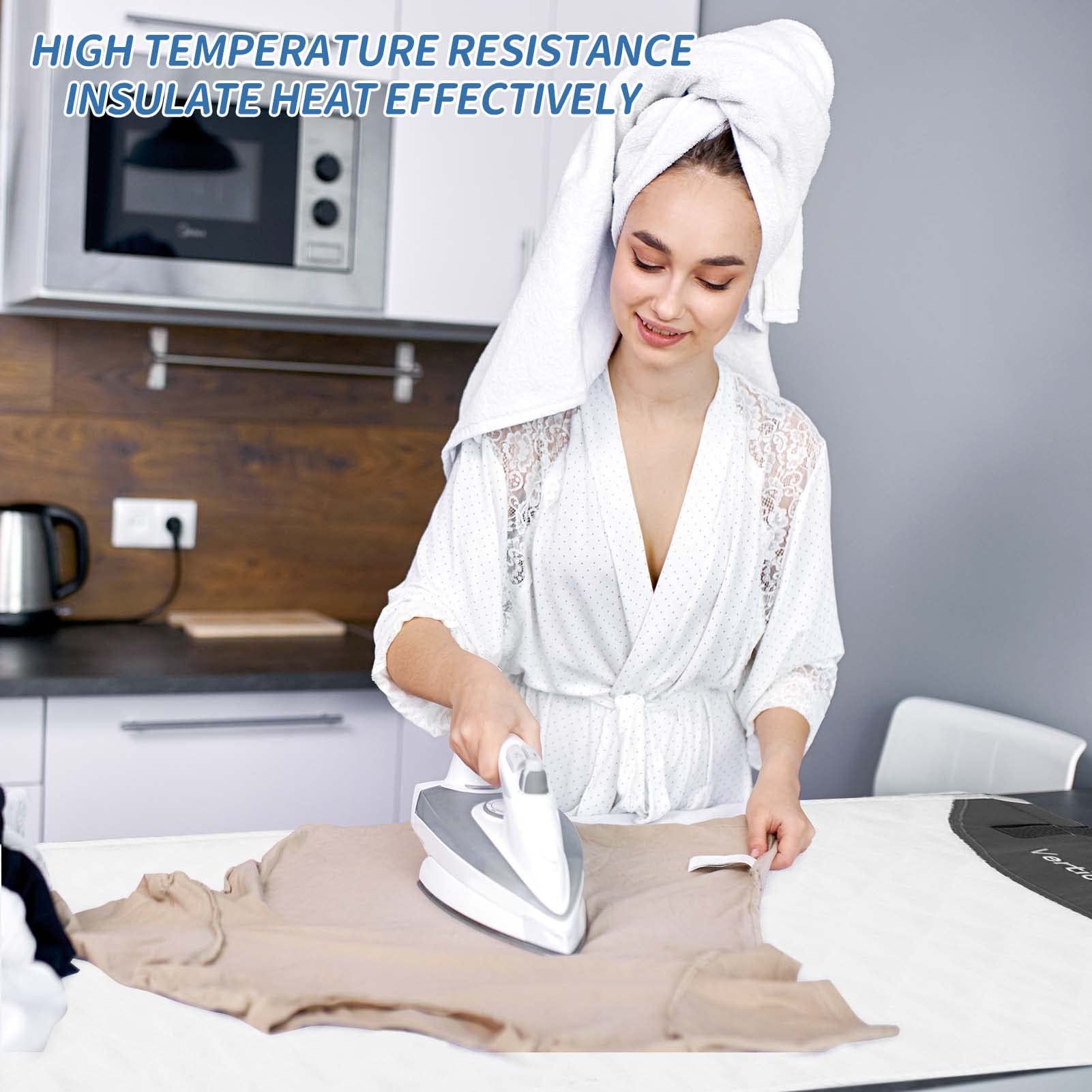 DSVENROLY Over The Door Ironing Board, Vertical Over Door Clothes Steamer Pad with Steamer Mitt, Heat Resistant Clothing Care Steam Pad for Hand held, 19.7 x 45.3 inches (Grey/White)