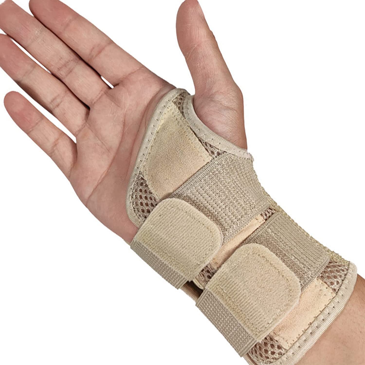 Wrist Brace Splint Stabilizer Hand Support for Carpal Tunnel, Night Wrist Sleep Support with Adjustable Straps Compressed Sleeve, for Arthritis, Sports Sprains Recovery, Wrist Immobilize (Right)