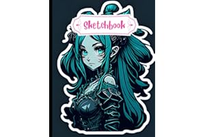Sketch Book - Cute Hatsune Miku Long Hair: Comic Style Digital Illustration with Perfect Anatomy, Big Size 8.5x11 Inchs, 120 