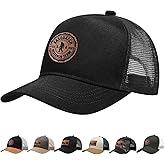 LLZTWOWD Bigfoot Hat with Leather Sasquatch Baseball Cap for Men Boy Gifts for Dad Hats Sports Trucker Caps