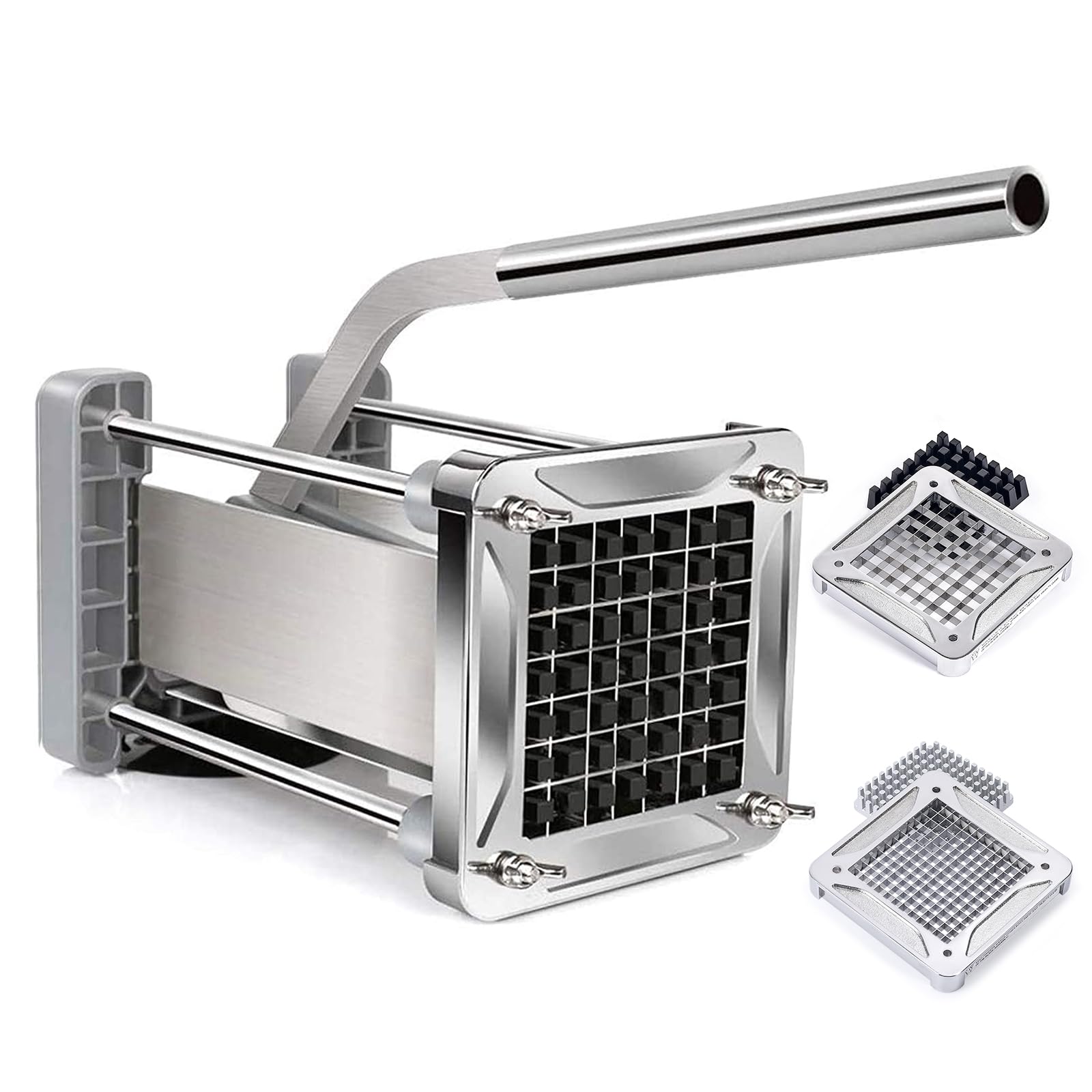 French Fry Cutter, Sopito Professional Potato Cutter Stainless Steel with 1/2-Inch and 1/4-Inch Blade Great for Potatoes Carrots Cucumbers Image