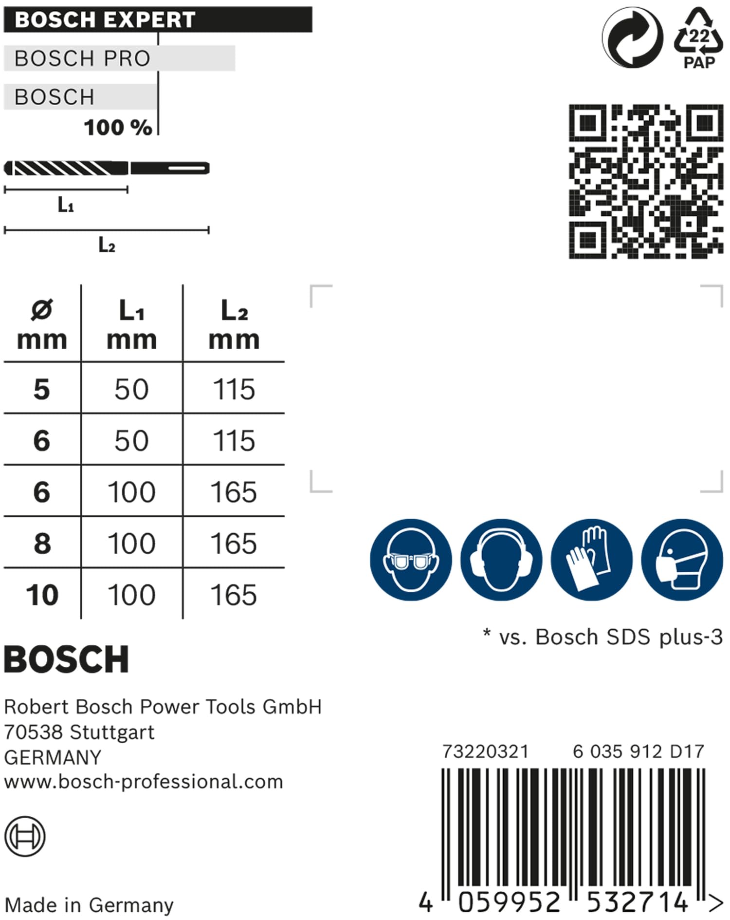 Bosch Professional 5x Expert SDS plus-7X Hammerbohrer Set (für Stahlbeton, Ø 5-10 mm, Zubehör Bohrhammer) | 5 Stück (1er Pack) 4