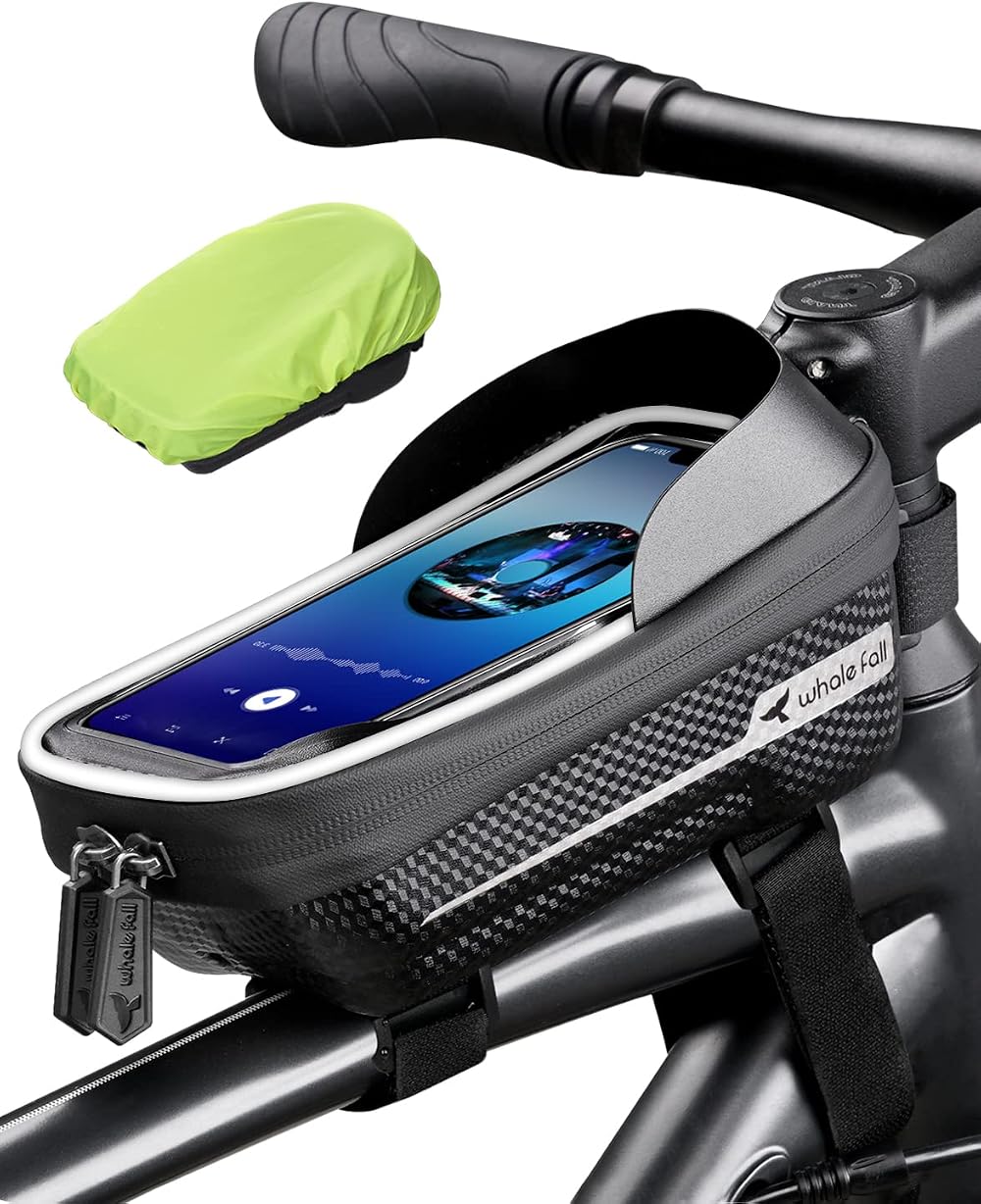 Whale Fall Reflective Frame Bag Waterproof EVA Bike Bag 6.9 inch Touchscreen