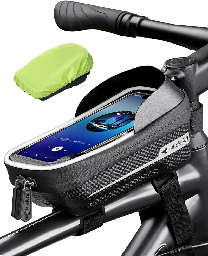 Whale Fall Reflective Frame Bag Waterproof EVA Bike Bag 6.9 inch Touchscreen