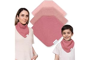 Drybble Bandana Bibs with 3 Waterproof Lining Organic Cotton Drool Bibs for Adults and Children, Adjustable Snaps