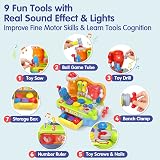 HOLA Baby Tool Bench Toy for 1-2-3 Year Olds with Shape Sorter Lights Sounds view 2