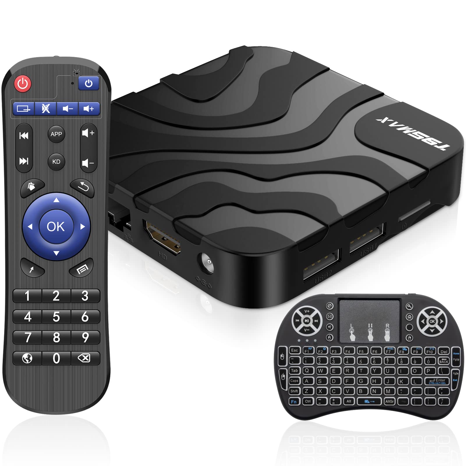 Android 12.0 TV Box, Android Box with H618 Quadcore 4GB RAM 32GB ROM Supporting 2.4G/5.0G Dual WiFi BT 4.0 6K Utral HD 3D H.265 TV Box
